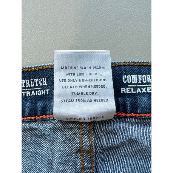 St Johns Bay Jeans 34x32 Relaxed Straight Blue Medium Wash Comfort Stretch Denim - Picture 5 of 6